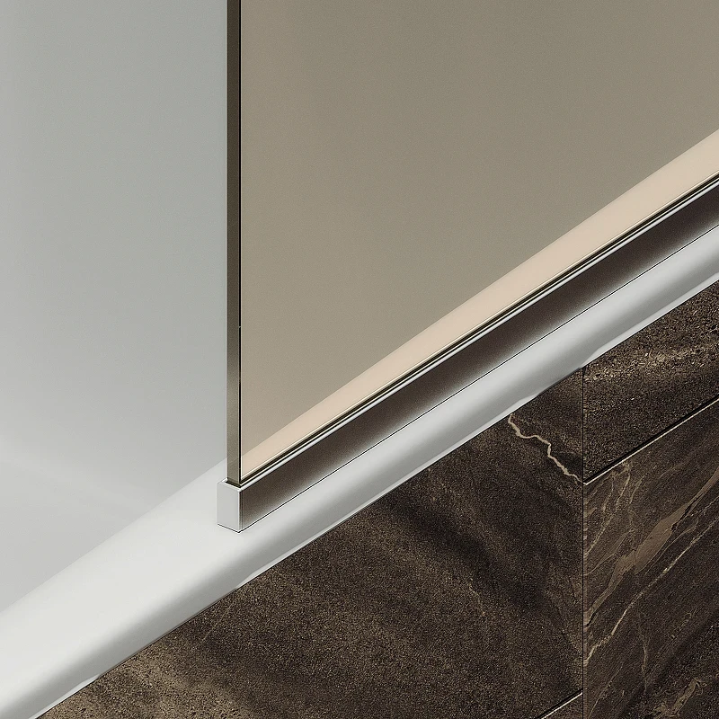 Шторка на ванну Maybah Glass MGV-135-5у 440x1400 в узком профиле Хром матовый стекло бронзовое