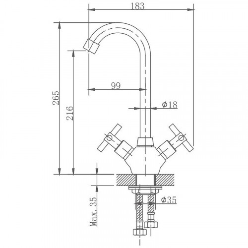 Смеситель для кухни Haiba HB49808 Нержавеющая сталь