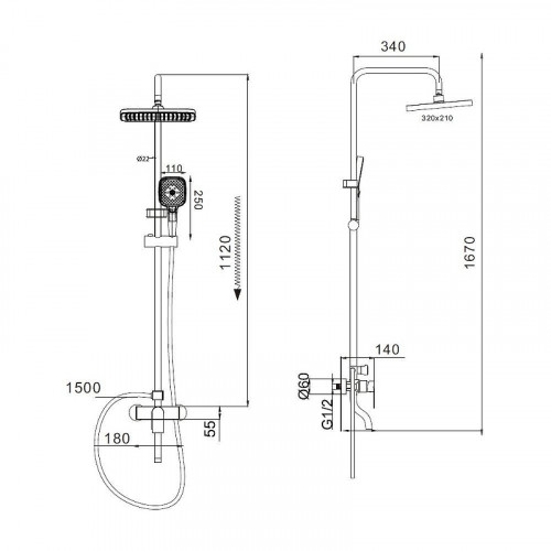 Душевая система D-Lin D10A17 цвет Хром