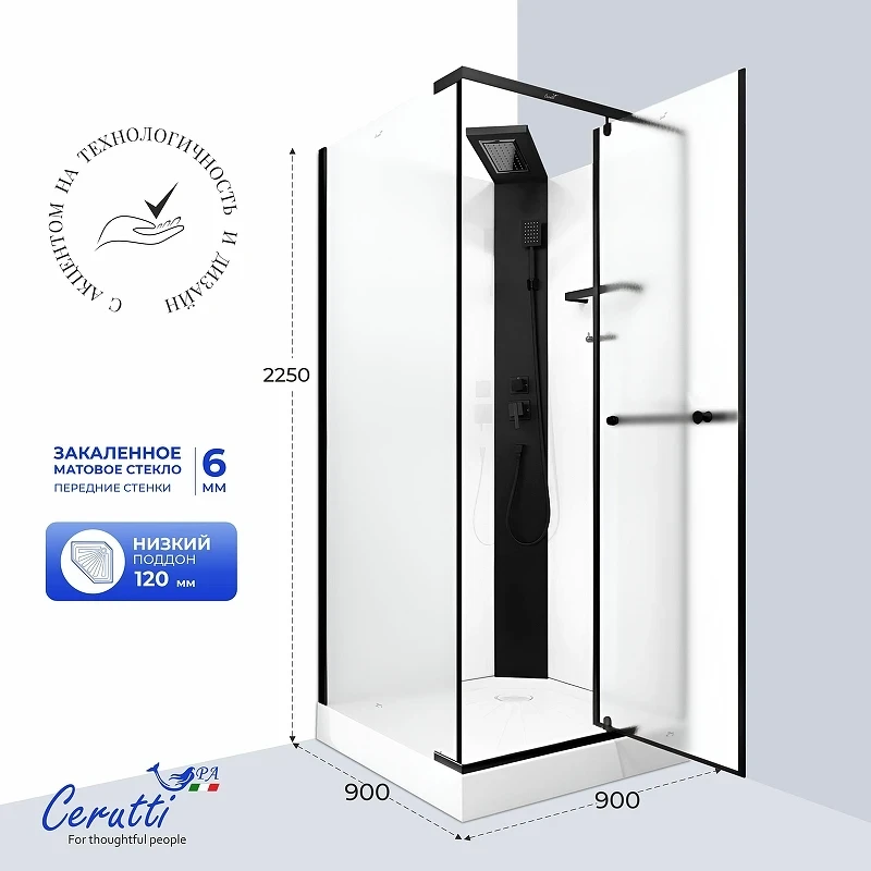 Душевая кабина Ceruttispa Mimi 90x90 MIMI90BF 11506 без гидромассажа
