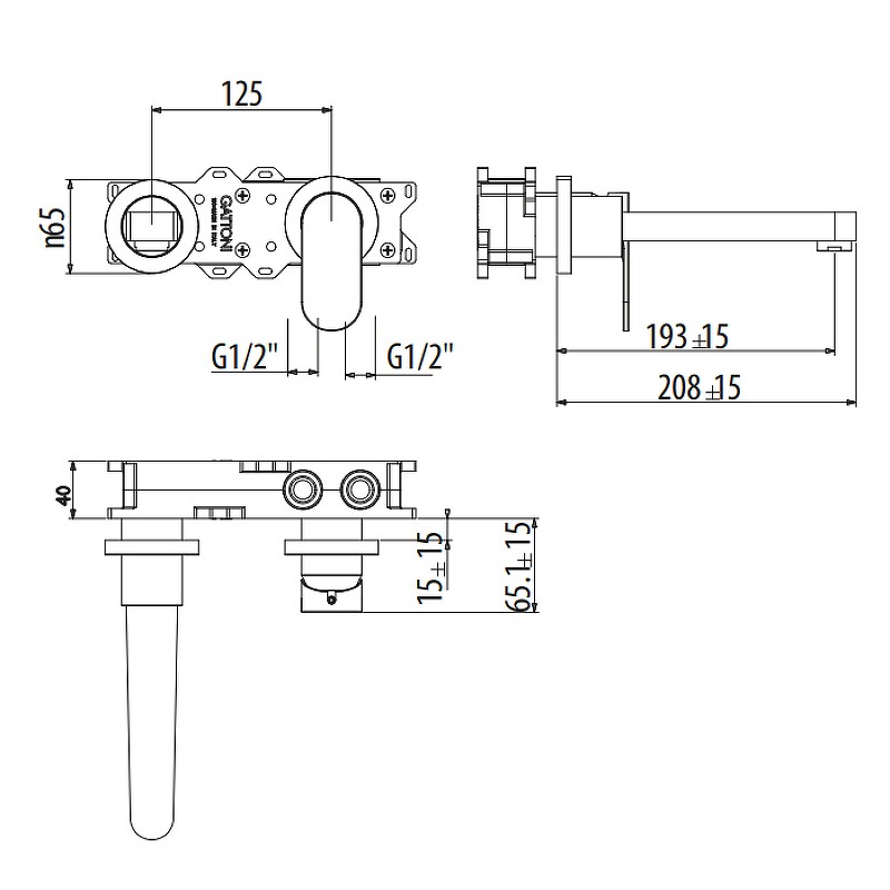 Смеситель для раковины Gattoni H2Omix7000 7003570C0 Хром