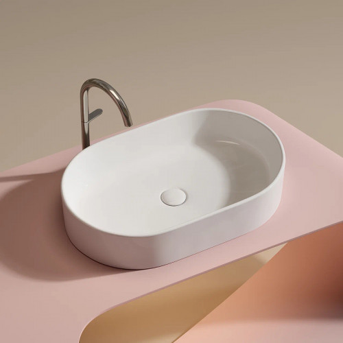 Раковина-чаша Ceramicanova Element 61 CN6048 Белая глянцевая фарфор накладная