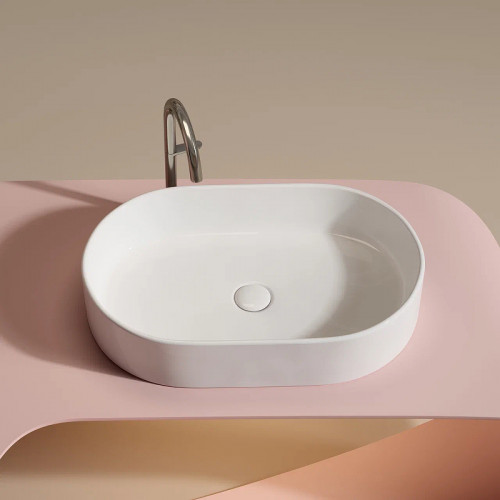 Раковина-чаша Ceramicanova Element 61 CN6048 Белая глянцевая фарфор накладная