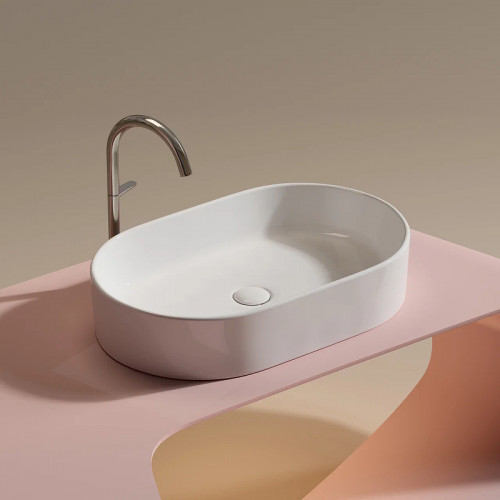 Раковина-чаша Ceramicanova Element 61 CN6048 Белая глянцевая фарфор накладная