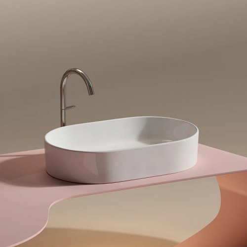 Раковина-чаша Ceramicanova Element 61 CN6048 Белая глянцевая фарфор накладная