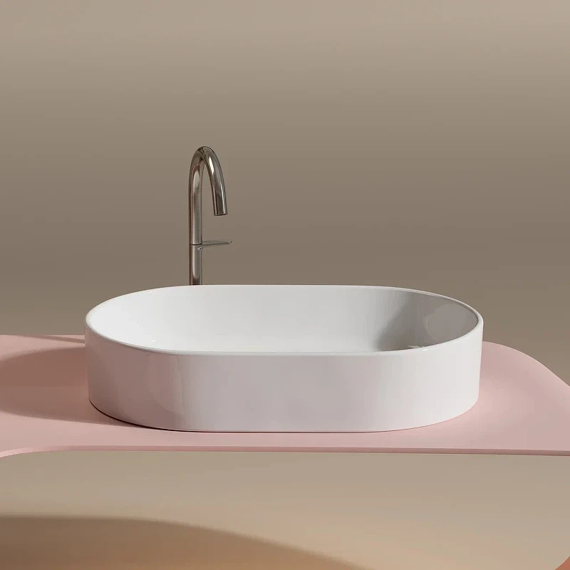 Раковина-чаша Ceramicanova Element 61 CN6048 Белая глянцевая фарфор накладная