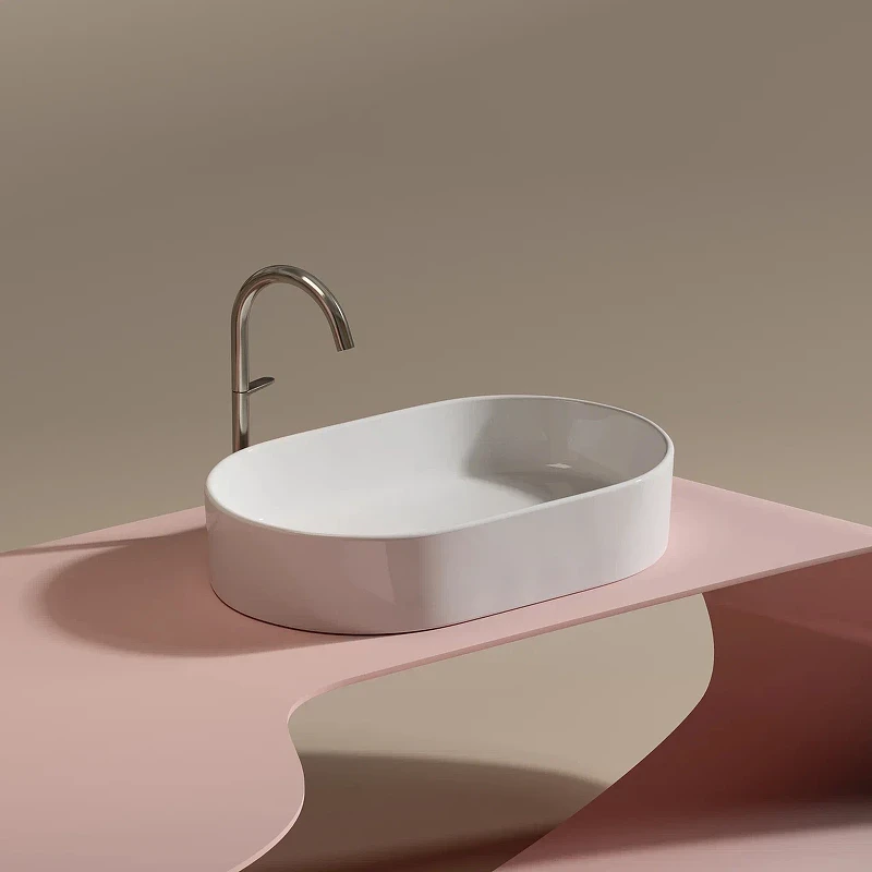 Раковина-чаша Ceramicanova Element 61 CN6048 Белая глянцевая фарфор накладная