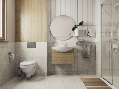 Комплект унитаза с инсталляцией Santeri Альфа 1.3815.9.S00.00B.0 с сиденьем и клавишей смыва Хром