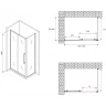 Душевой уголок Abber Schwarzer Diamant 100x80 AG30100BMH-S80BM профиль Черный стекло матовое