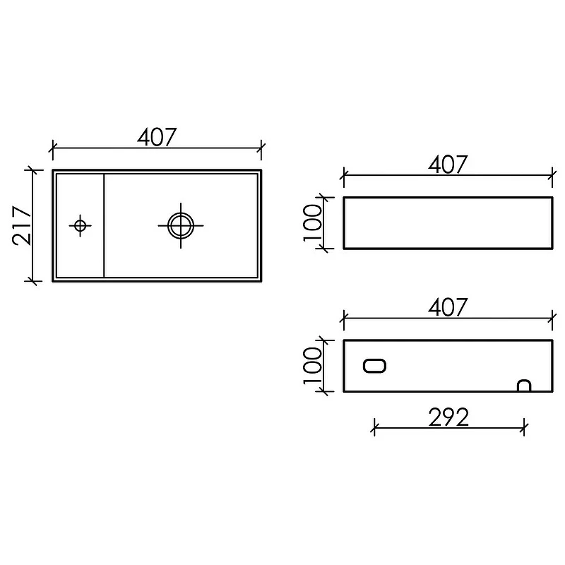 Раковина Ceramicanova Element 41 R CN6051RMH Антрацит матовый фарфор подвесная