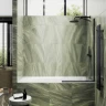 Шторка на ванну Maybah Glass MGV-143-6у 640x1400 в узком профиле Черный стекло сатиновое