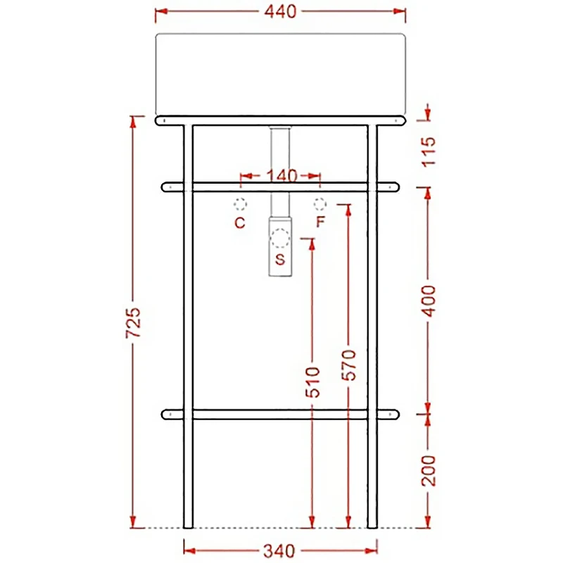 Консоль под раковину Artceram Vogue 44 ACA058 05 Белая матовая