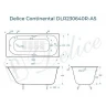 Чугунная ванна Delice Continental 120х70 DLR230640R-AS цвет Белый с отверстиями под ручки с антискользящим покрытием