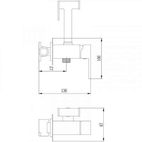 Гигиенический душ со смесителем Haiba HB5511-4 Бронза латунь на стену