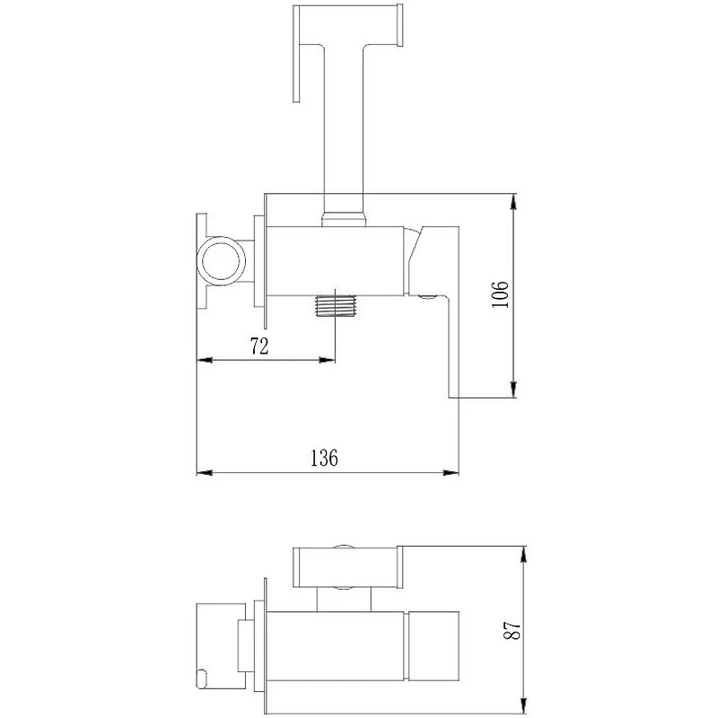 Гигиенический душ со смесителем Haiba HB5511-4 Бронза латунь на стену