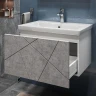 Тумба с раковиной Vigo Geometry 60 033 бетон-com подвесная цвет Бетон Белый