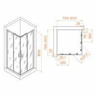 Душевой уголок RGW Passage PA-39 80x80 03083988-11 профиль Хром стекло прозрачное