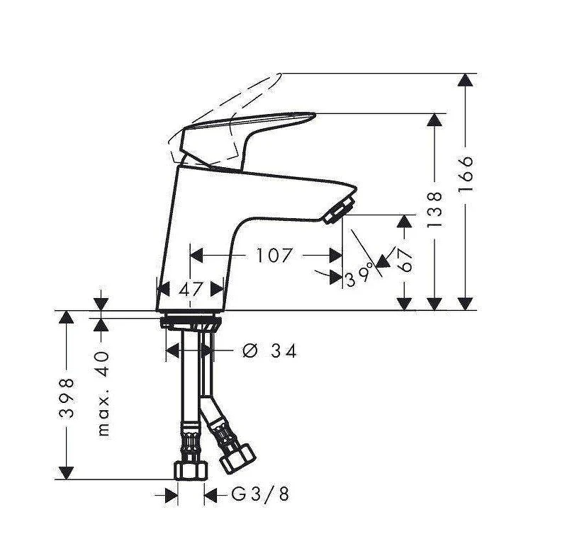 Смеситель для раковины Hansgrohe Logis 71071670 цвет Черный матовый