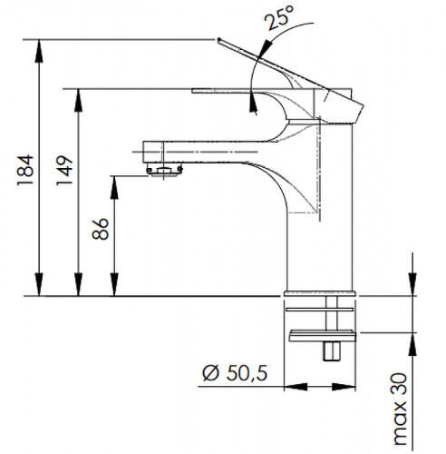 Смеситель для раковины Remer Class Line L12 Хром латунь