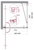 Душевой уголок BelBagno Marmi 90x90 MARMI-A-1-90-C-Cr профиль Хром стекло прозрачное