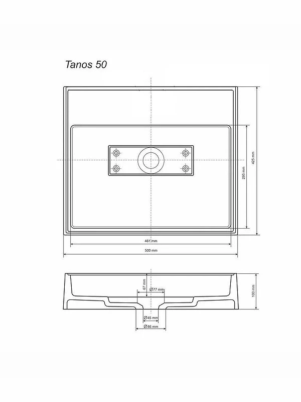 Раковина Uperwood Tanos Quartz 50 RTanosQuartz50B цвет Бетон