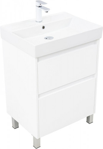 Тумба под раковину Aquanet Nova Lite 2.0 60 346336 цвет Белый глянец