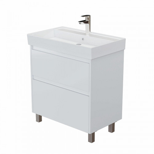 Тумба под раковину Aquanet Nova Lite 2.0 60 346336 цвет Белый глянец