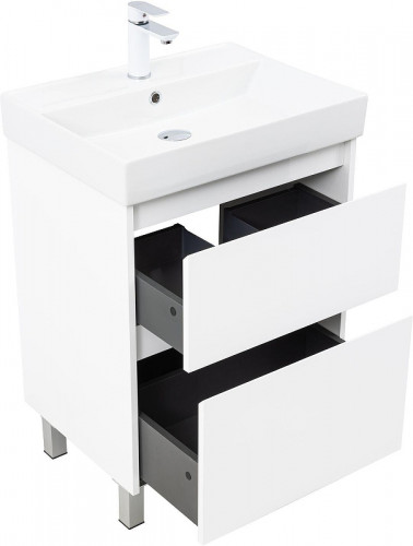 Тумба под раковину Aquanet Nova Lite 2.0 60 346336 цвет Белый глянец
