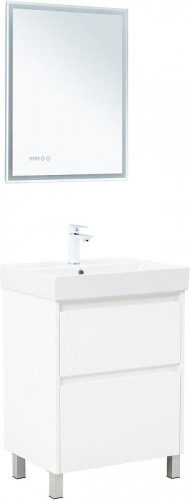 Тумба под раковину Aquanet Nova Lite 2.0 60 346336 цвет Белый глянец