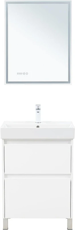 Тумба под раковину Aquanet Nova Lite 2.0 60 346336 цвет Белый глянец