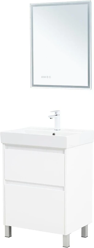 Тумба под раковину Aquanet Nova Lite 2.0 60 346336 цвет Белый глянец