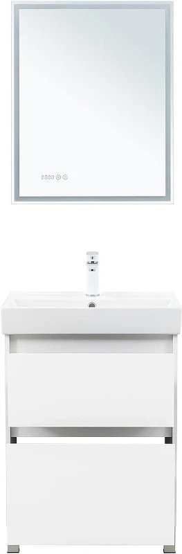 Тумба под раковину Aquanet Nova Lite 2.0 60 346336 цвет Белый глянец