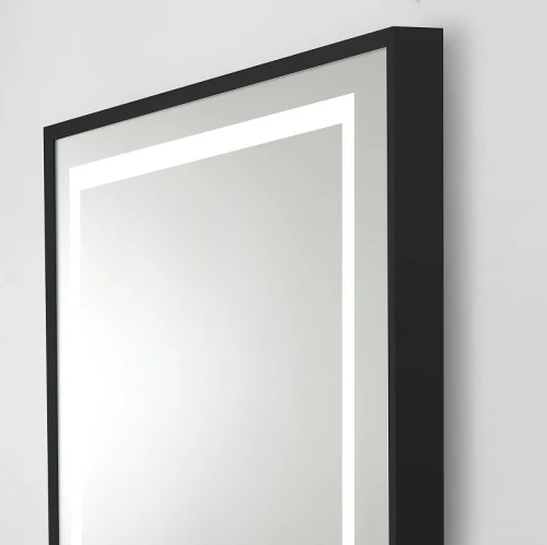 Зеркало BelBagno Kraft 60 SPC-KRAFT-600-800-LED-TCH-WARM-NERO с подсветкой Черное с сенсорным выключателем и подогревом стекло