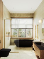 Душевая перегородка Maybah Glass MGD-725-3у 690x1950 в узком профиле Золото стекло сатиновое
