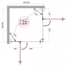 Душевой уголок BelBagno Kraft 90х80 KRAFT-AH-22-90/80-C-Cr-L профиль Хром стекло прозрачное