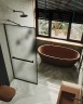 Душевая перегородка Maybah Glass MGD-875-6 890x1950 полностью в профиле Черный стекло сатиновое