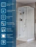 Душевая кабина BelBagno Uno 90х90 L UNO-CAB-A-1-90-C-Cr-Bi-TOP-L без гидромассажа