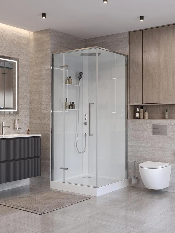 Душевая кабина BelBagno Uno 90х90 L UNO-CAB-A-1-90-C-Cr-Bi-TOP-L без гидромассажа