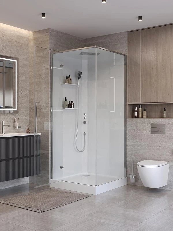 Душевая кабина BelBagno Uno 90х90 L UNO-CAB-A-1-90-C-Cr-Bi-TOP-L без гидромассажа