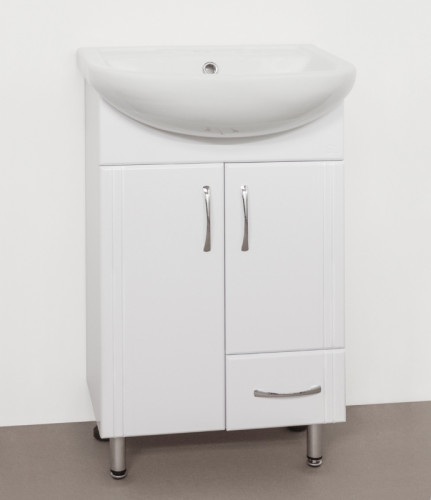 Тумба под раковину Style Line Эко Стандарт 10 Ладога 50 Белый глянец МДФ / ЛДСП