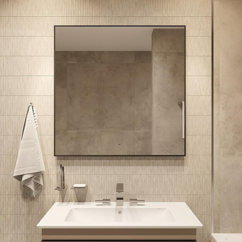 Зеркало DIWO Элиста 100 ЗЛП1739 с подсветкой цвет Черный с бесконтактным выключателем