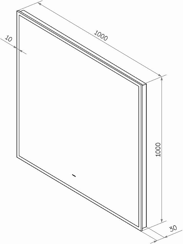 Зеркало DIWO Элиста 100 ЗЛП1739 с подсветкой цвет Черный с бесконтактным выключателем