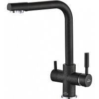 Смеситель для кухни ZorG Steel Hammer SH 552 BLACK CR Черный матовый латунь на столешницу