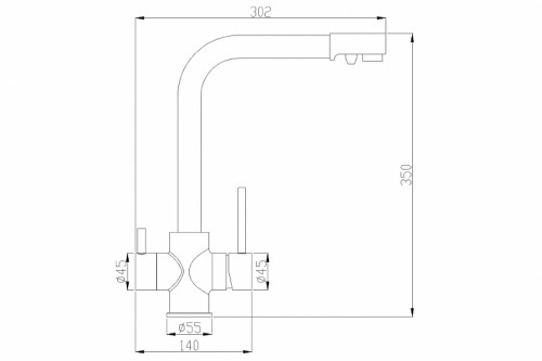 Смеситель для кухни ZorG Steel Hammer SH 552 BLACK CR Черный матовый латунь на столешницу