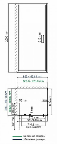 Душевой уголок WasserKRAFT Salm 90x90 27I03 профиль Хром стекло прозрачное