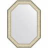 Зеркало Evoform Octagon 70x50 BY 7424 в багетной раме - Брашированное серебро 59 мм