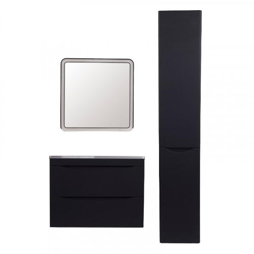 Тумба под раковину Style Line Бергамо 70 СС-00002321 подвесная Черная антискрейч МДФ / ЛДСП