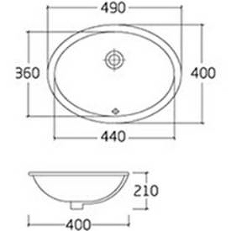 Раковина Bronze de Luxe 50 1707 Белая фаянс встраиваемый