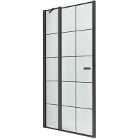 Душевая дверь New Trendy New Soleo Black 90 L D-0279A профиль Черный стекло прозрачное