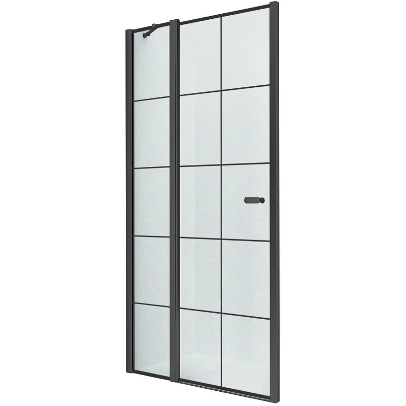 Душевая дверь New Trendy New Soleo Black 90 L D-0279A профиль Черный стекло прозрачное